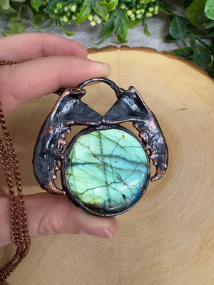 Lilith- Mink Jawbone and Labradorite Necklace by Copper Ashes