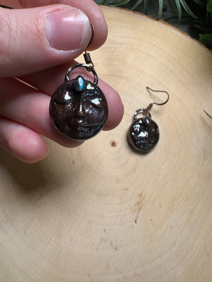 Lillian- Labradorite Goddess Earrings detail view by Copper Ashes