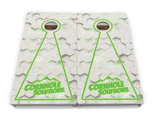 Glow Hole White Background Cornhole Boards - Professional Tournament Series
