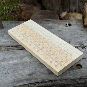 Linden Wood Carving Board with Pre-Drawn Pattern detail view by Sharky Forged Steel Tools