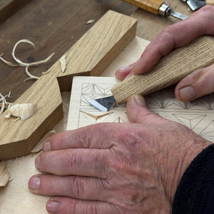 Linden Wood Carving Board with Pre-Drawn Pattern detail view by Sharky Forged Steel Tools
