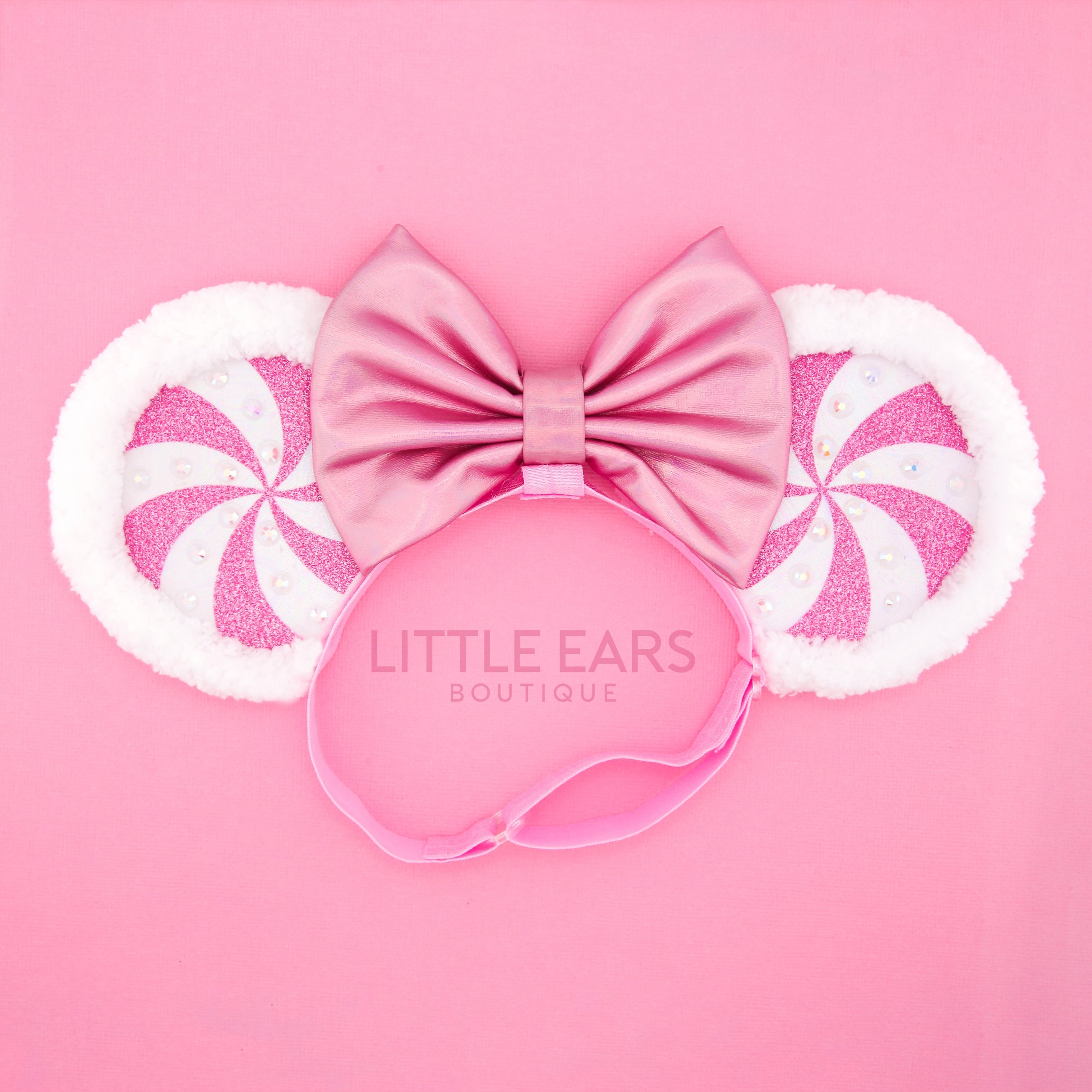 Pink Candy Cane Elastic Ears by Little Ears Boutique, Southern food gift main product photo