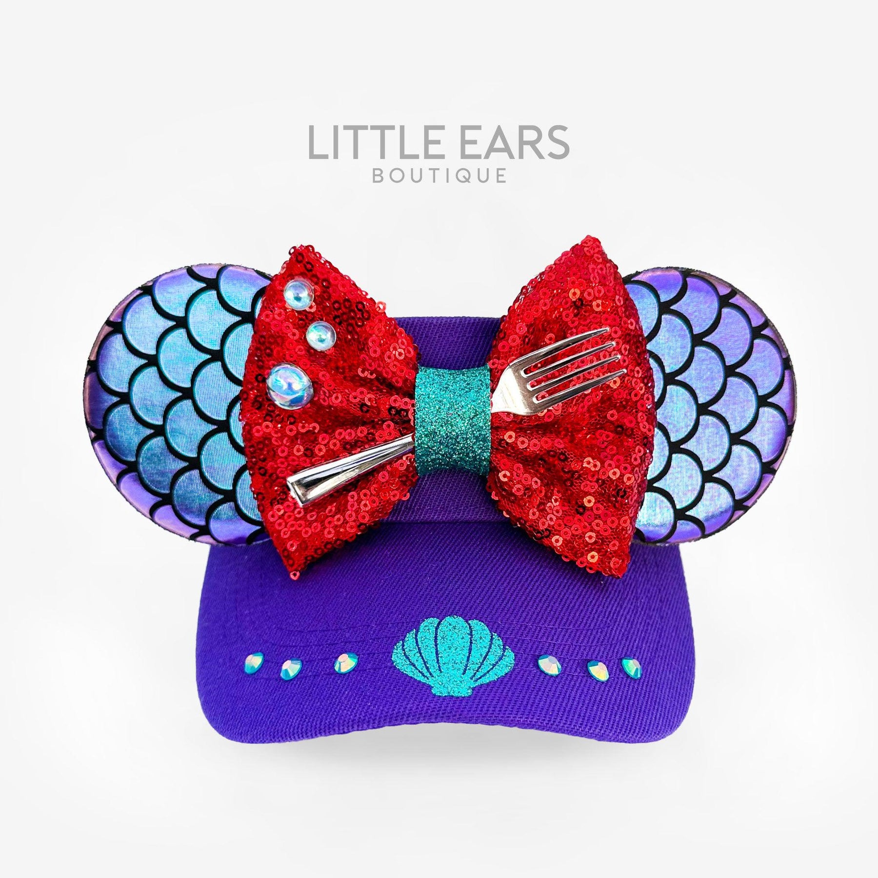 Little Mermaid Visor by Little Ears Boutique, custom hat main product photo