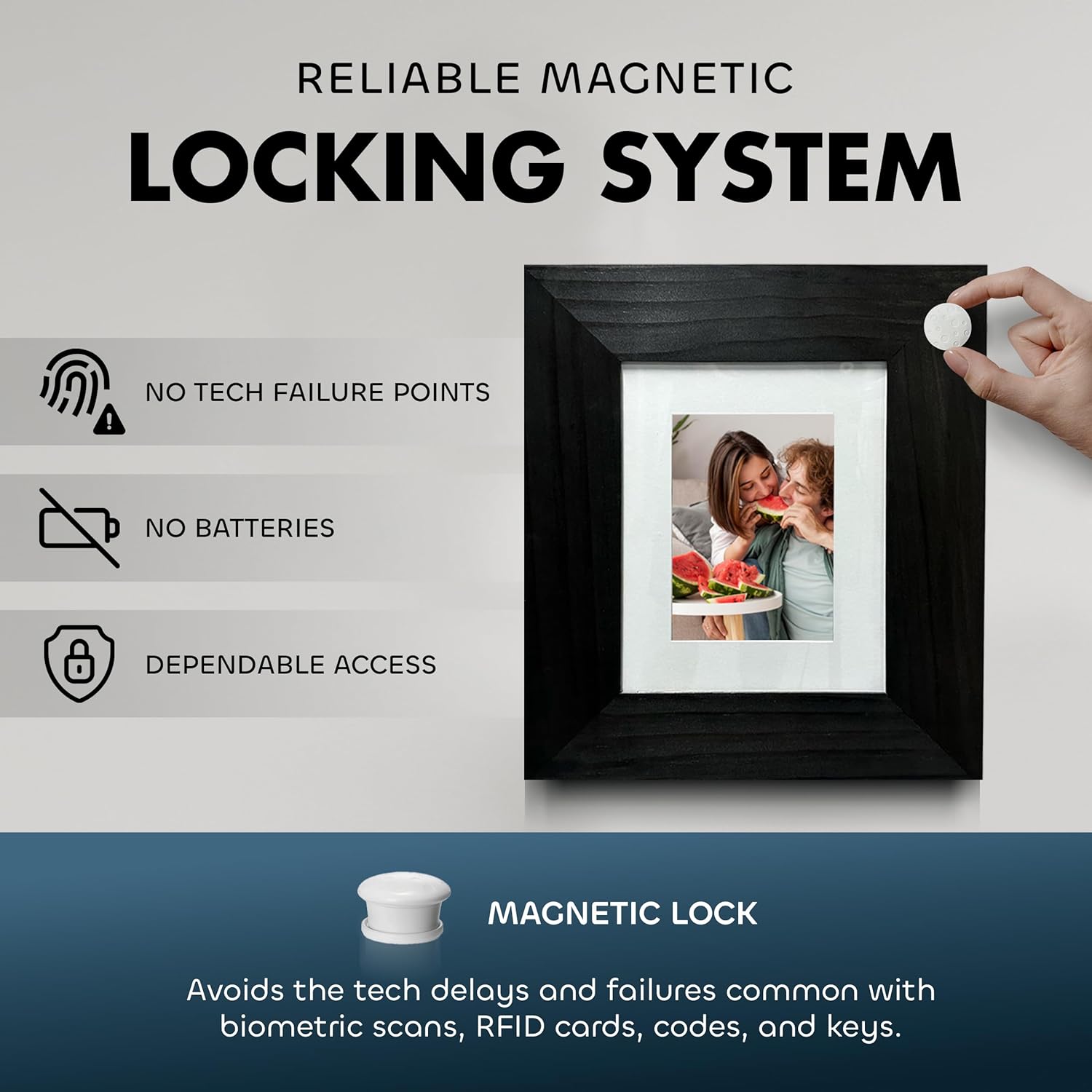 Hidden Gun Safe Picture Frame - Handcrafted Gun Concealment Furniture - Quick Access Picture Frame Safe with Magnetic Lock for Discreet & Secure Gun S by Bellewood Designs