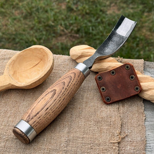 Long Bent (Curved) Gouge, 10 - 45 mm (0.4 - 1.8 inches) by Sharky Forged Steel Tools