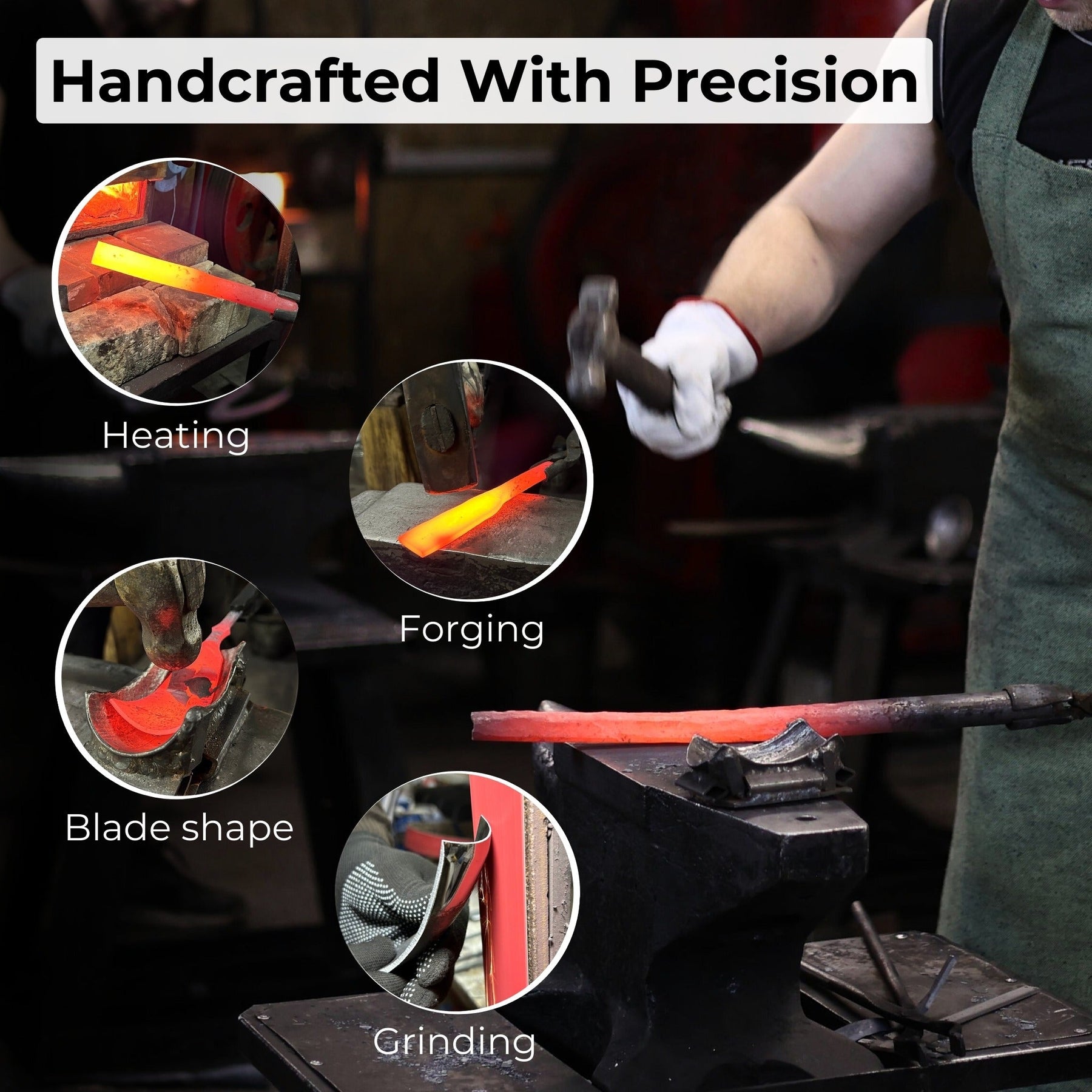 Long Bent (Curved) Gouge, 10 - 45 mm (0.4 - 1.8 inches) detail view by Sharky Forged Steel Tools