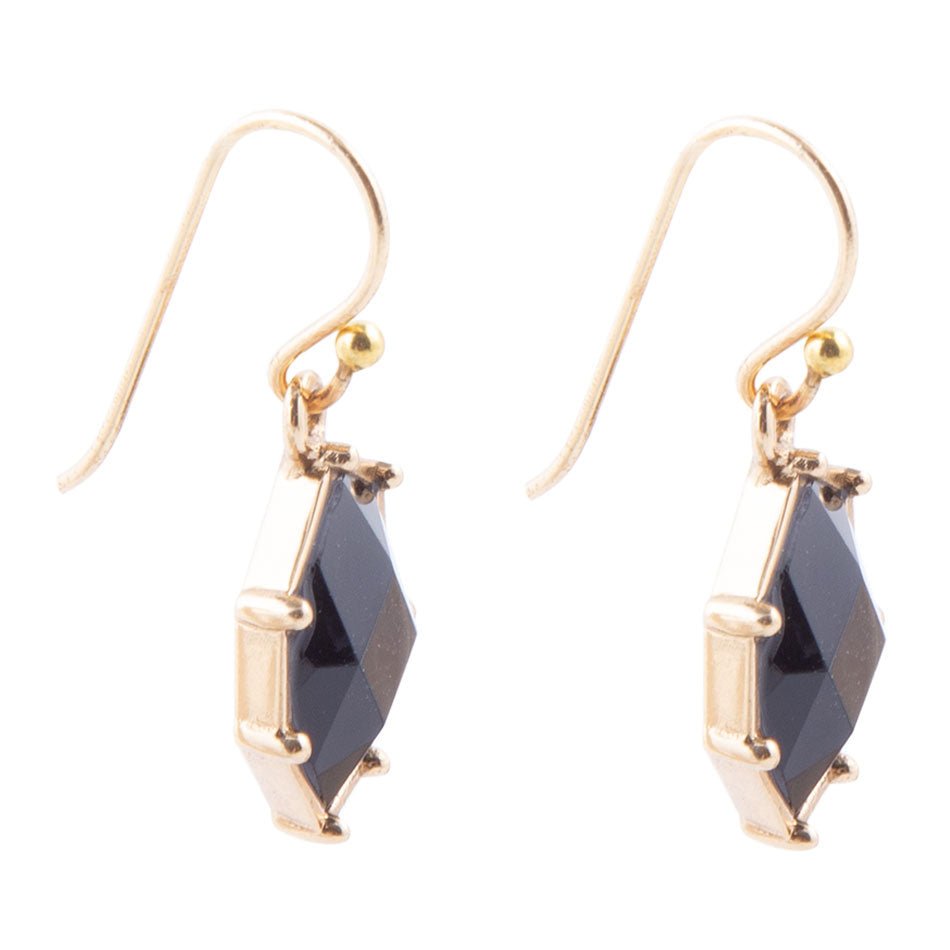Lucky 7's Earrings - Onyx detail view by Barse Jewelry