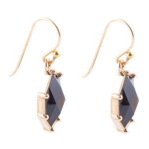 Lucky 7's Earrings - Onyx detail view by Barse Jewelry
