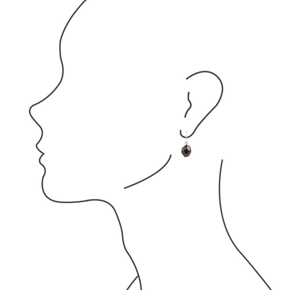 Lucky 7's Earrings - Onyx detail view by Barse Jewelry
