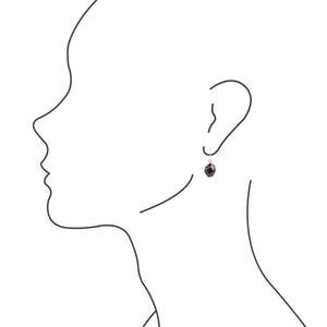 Lucky 7's Earrings - Onyx detail view by Barse Jewelry