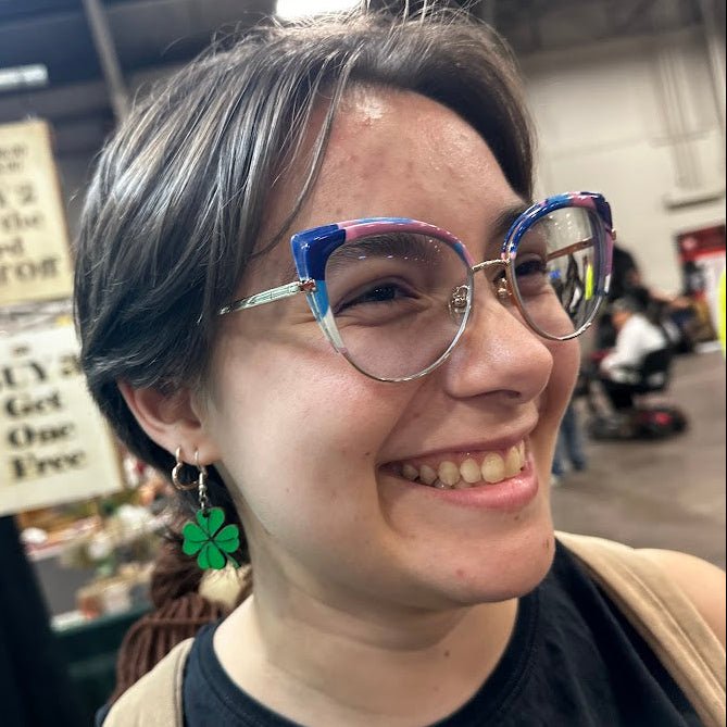 Four Leaf Clover Wooden Earrings | Lucky Irish Jewelry detail view by Cate's Concepts, LLC