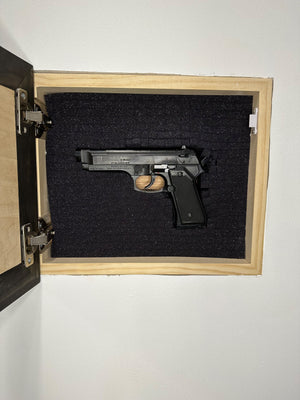 Hidden Gun Safe Recessed In Wall With Luke 11:21 Bible Verse Decoration - Recess In The Wall or Mount On The Wall by Bellewood Designs by Bellewood Designs, Southern home decor
