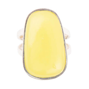 Madeleine Yellow Jade and Sterling Silver Ring detail view by Barse Jewelry