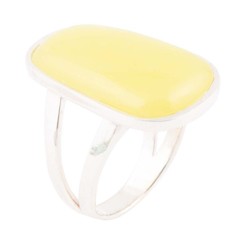 Madeleine Yellow Jade and Sterling Silver Ring by Barse Jewelry