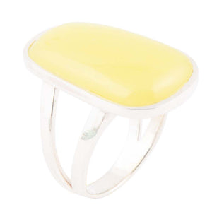 Madeleine Yellow Jade and Sterling Silver Ring by Barse Jewelry