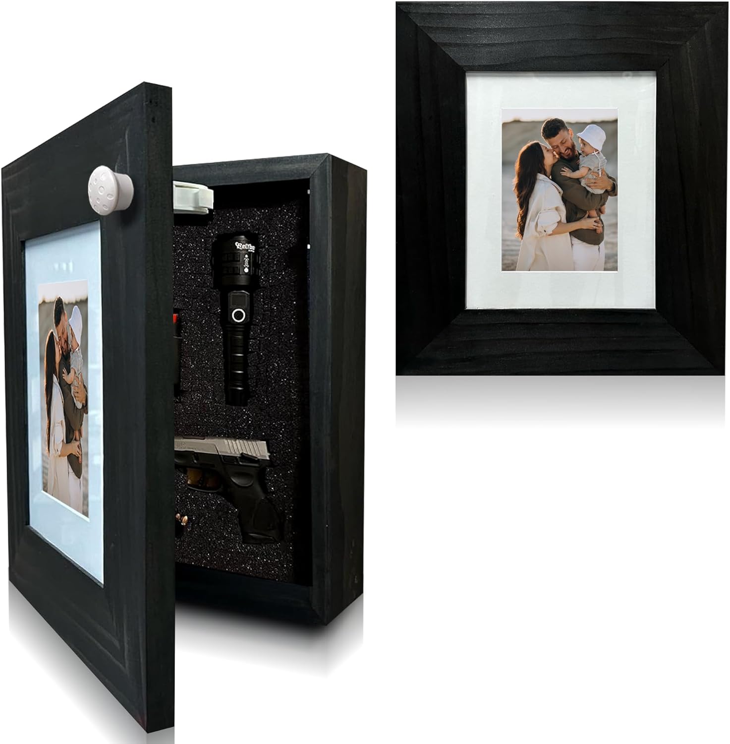 Hidden Gun Safe Picture Frame - Handcrafted Gun Concealment Furniture - Quick Access Picture Frame Safe with Magnetic Lock for Discreet & Secure Gun S by Bellewood Designs