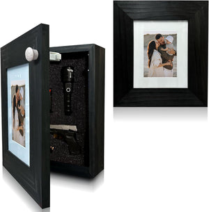 Hidden Gun Safe Picture Frame - Handcrafted Gun Concealment Furniture - Quick Access Picture Frame Safe with Magnetic Lock for Discreet & Secure Gun S by Bellewood Designs