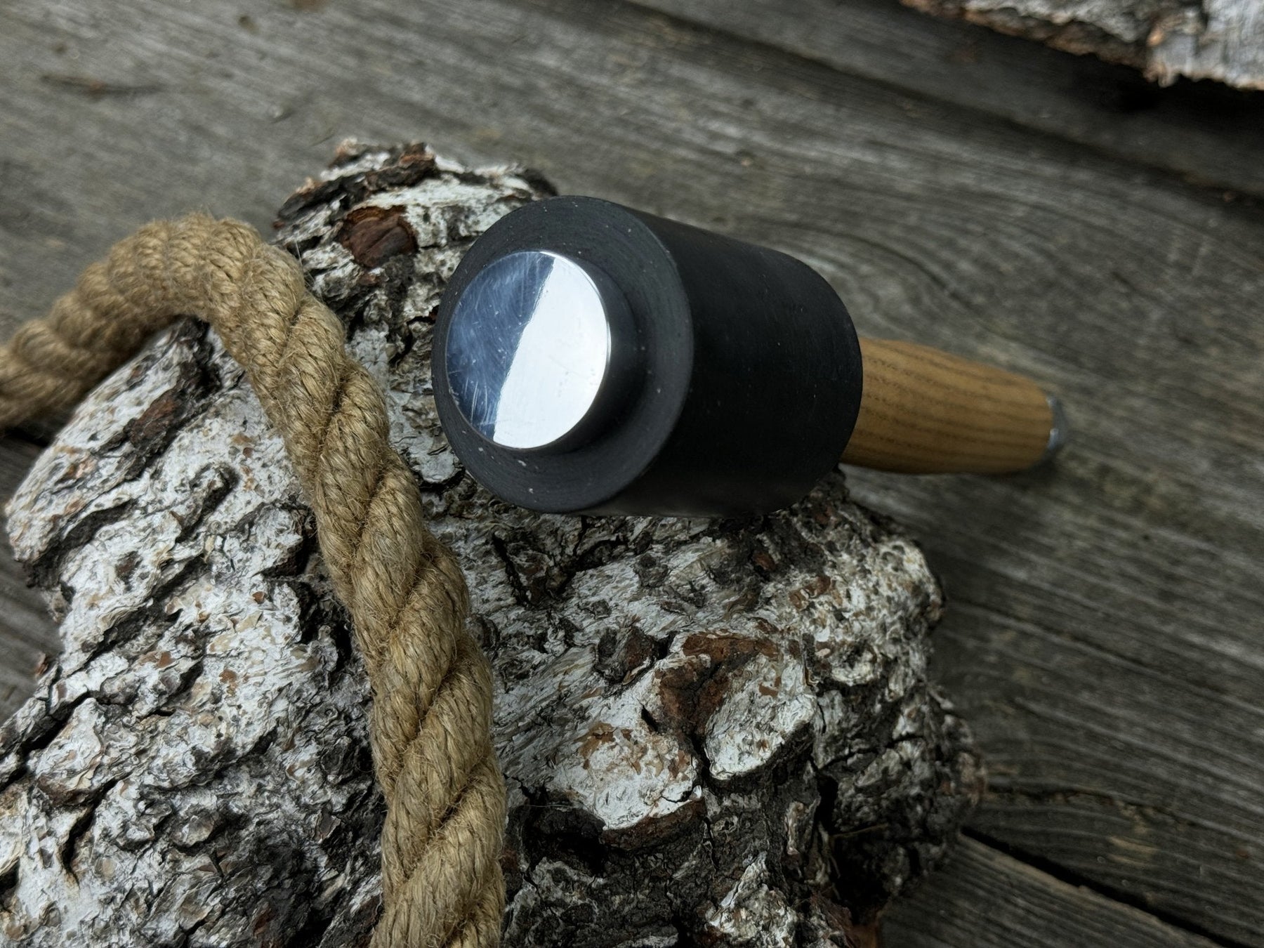 Mallet with Nylon Head, 350 g (12.35 oz) detail view by Sharky Forged Steel Tools