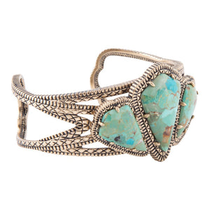Maltese Blue Turquoise Golden Cuff Bracelet by Barse Jewelry