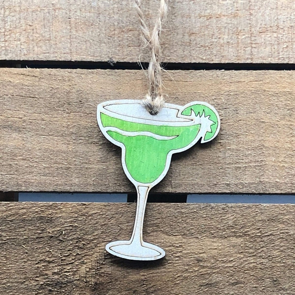 Margarita Wooden Christmas Ornament | Tropical Holiday Decor by Cate's Concepts, LLC, Southern home decor detail photo 2