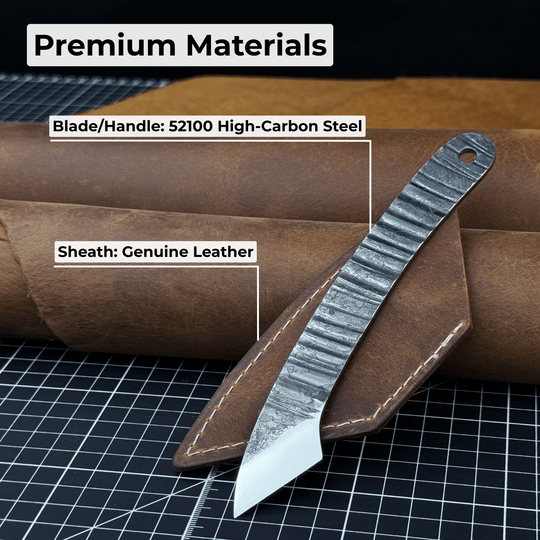 Marking Knife Kiridashi, 3.5 cm (1.38 inches) detail view by Sharky Forged Steel Tools