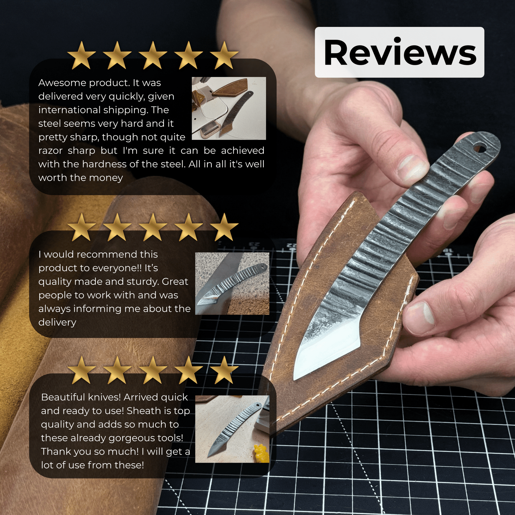 Marking Knife Kiridashi, 3.5 cm (1.38 inches) detail view by Sharky Forged Steel Tools