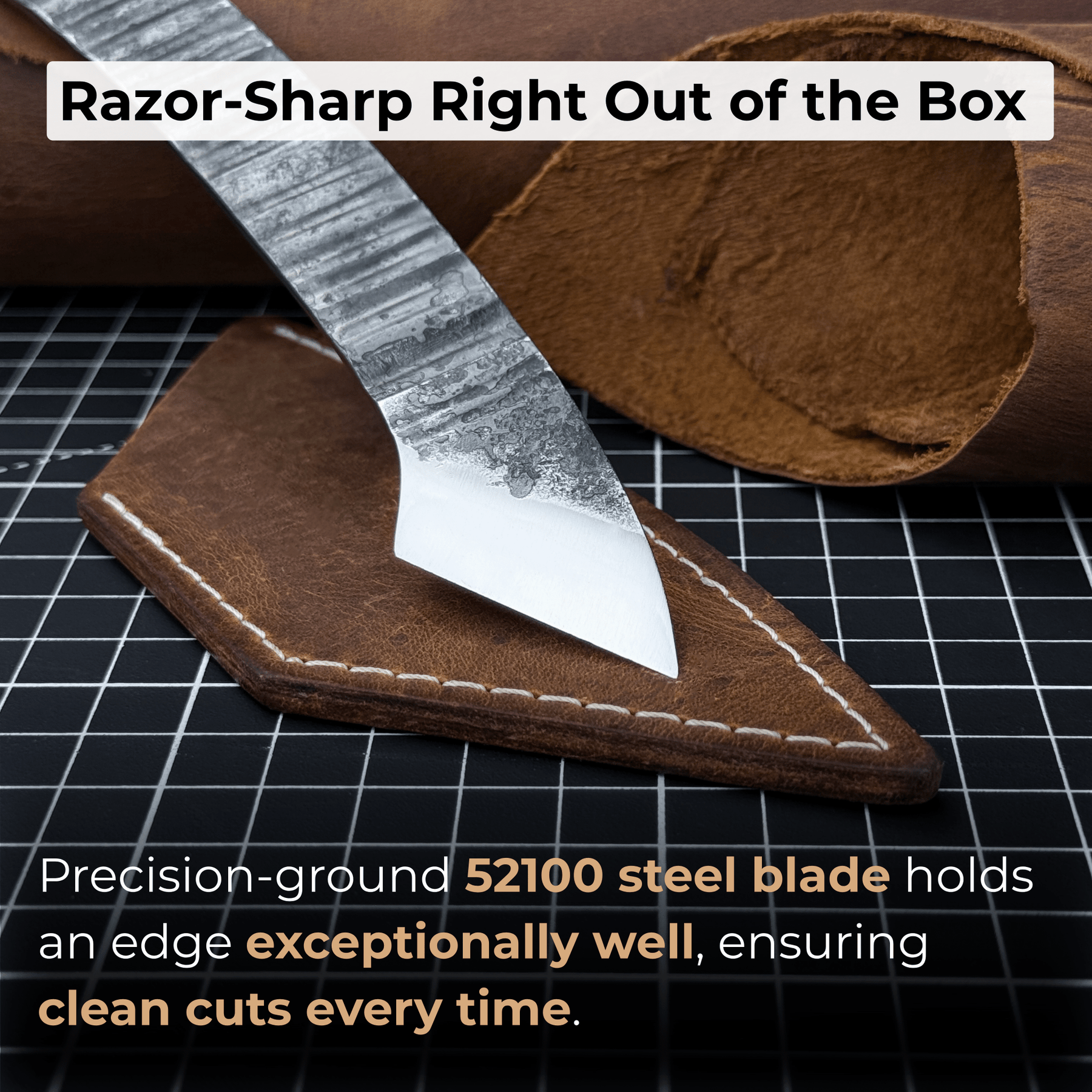 Marking Knife Kiridashi, 3.5 cm (1.38 inches) detail view by Sharky Forged Steel Tools