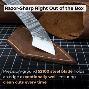 Marking Knife Kiridashi, 3.5 cm (1.38 inches) detail view by Sharky Forged Steel Tools