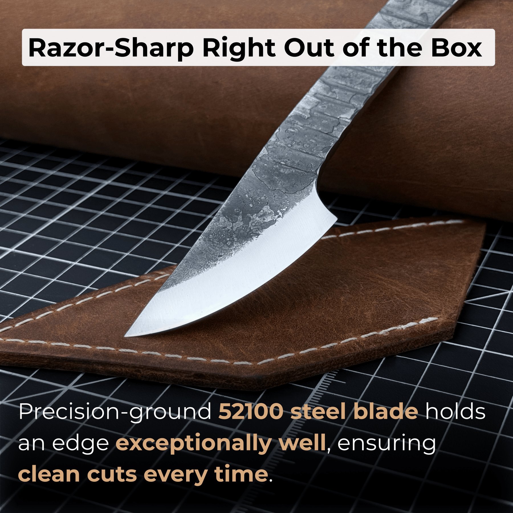 Marking Knife Kiridashi with Rounded Blade, 5,5 cm (2.17 inches) detail view by Sharky Forged Steel Tools