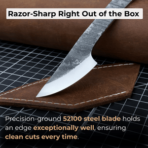 Marking Knife Kiridashi with Rounded Blade, 5,5 cm (2.17 inches) detail view by Sharky Forged Steel Tools