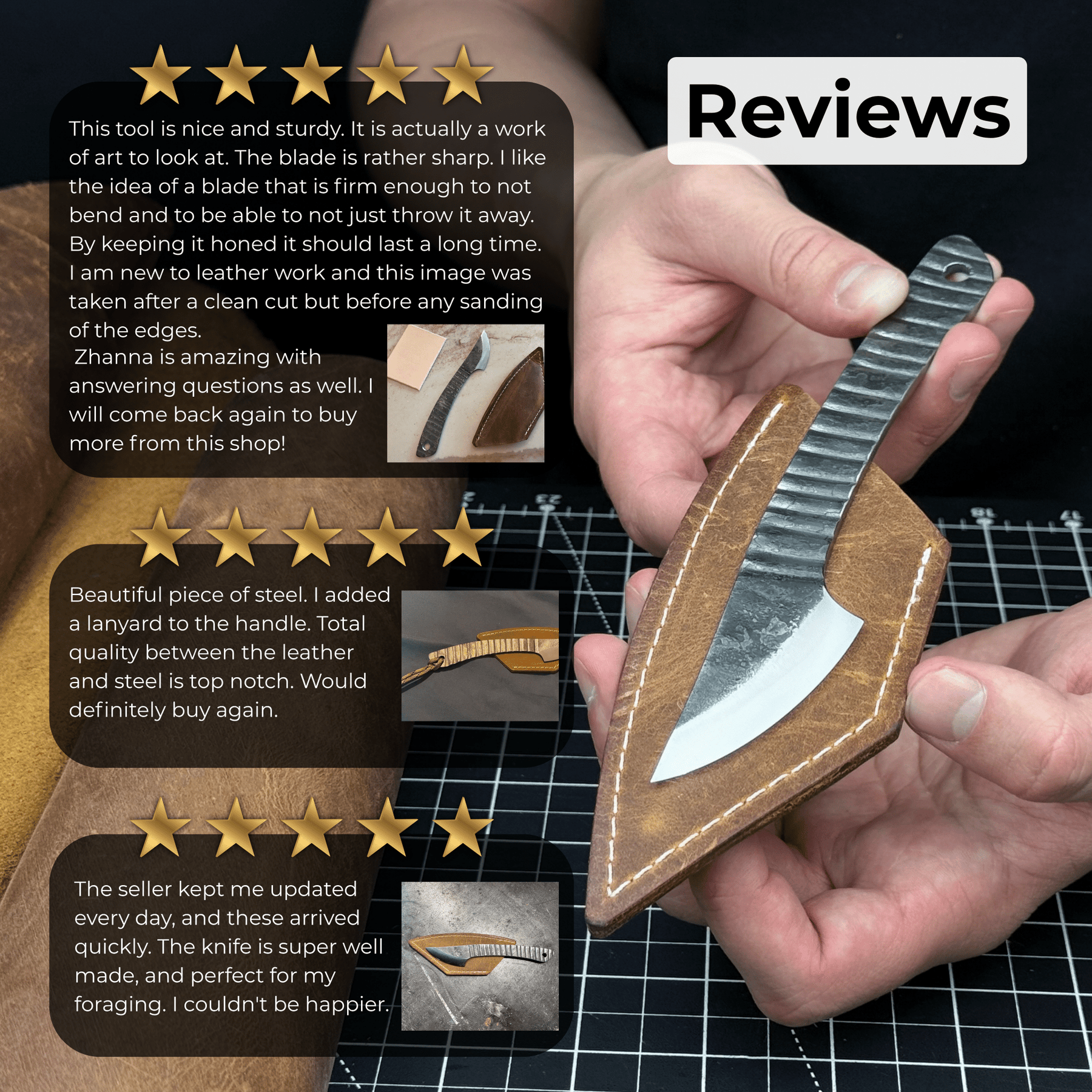 Marking Knife Kiridashi with Rounded Blade, 5,5 cm (2.17 inches) detail view by Sharky Forged Steel Tools