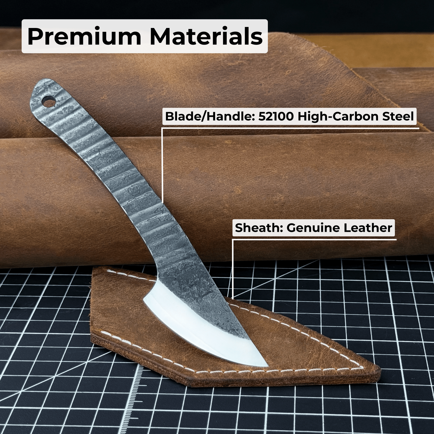 Marking Knife Kiridashi with Rounded Blade, 5,5 cm (2.17 inches) detail view by Sharky Forged Steel Tools