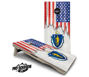 State Flag Designs Massachusetts to New Jersey Cornhole Boards - Pro Solution Lite Series