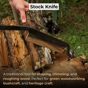 Medium Stock Knife - Cloggers knife detail view by Sharky Forged Steel Tools