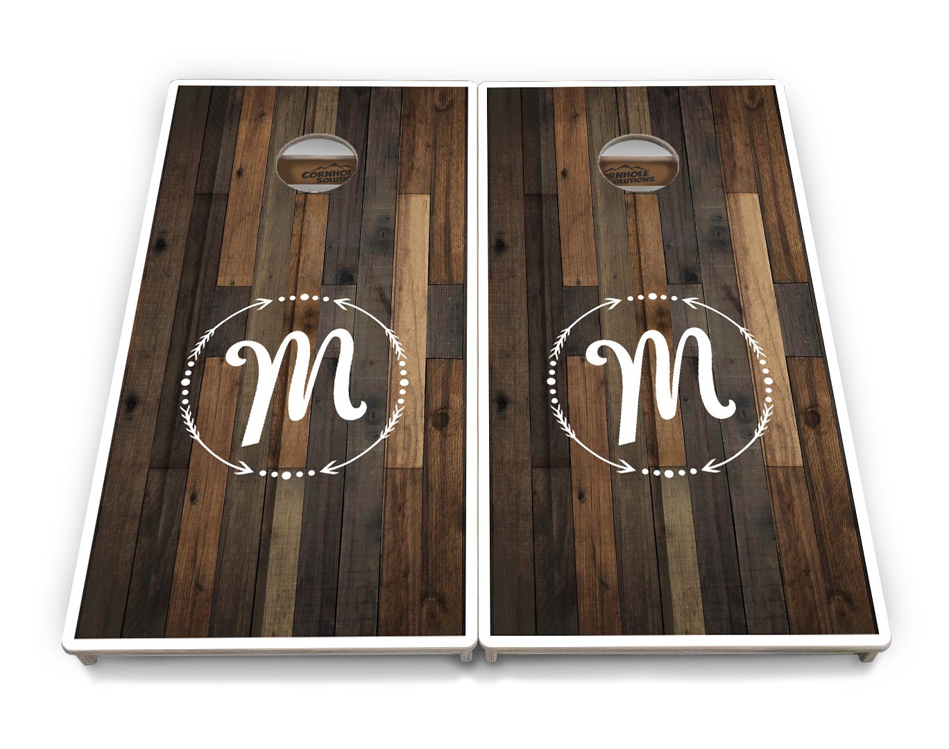 Wood Wreath Letter Cornhole Boards - Professional Tournament Series