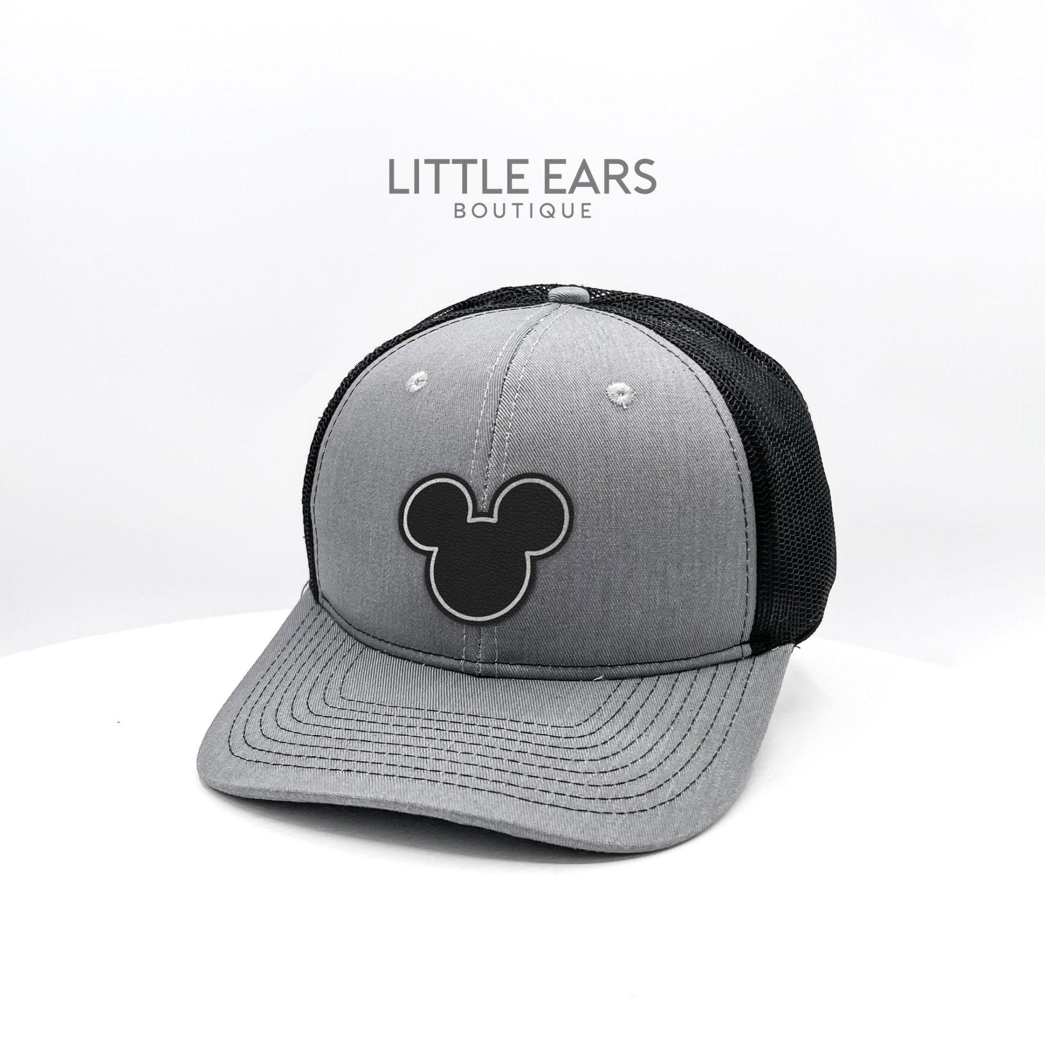 Black & Silver Trucker Hat by Little Ears Boutique, Southern lifestyle apparel detail photo 2