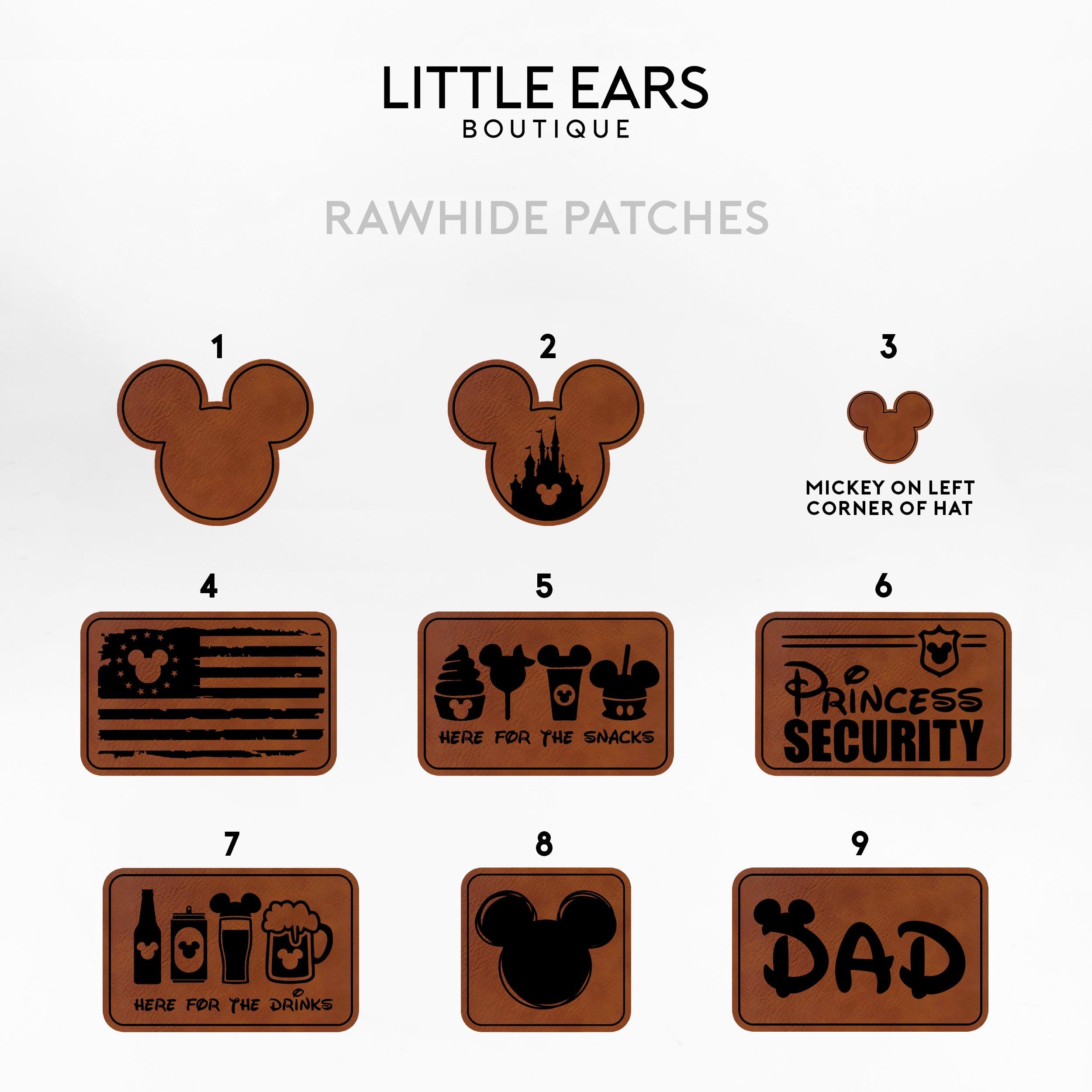 Leather Patch Hats by Little Ears Boutique, Southern lifestyle apparel detail photo 2
