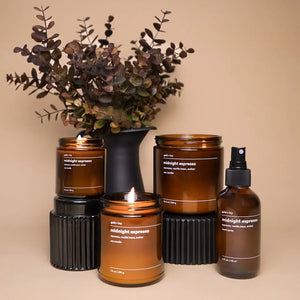 Midnight espresso room spray by gold + ivy, scented candle detail photo 3