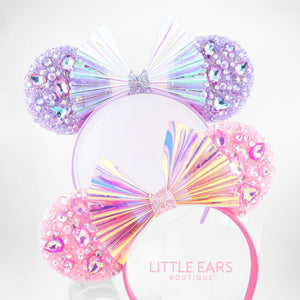 Mint Iridescent Sparkle Ears by Little Ears Boutique, scented candle detail photo 8