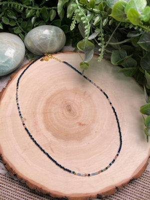 Mixed Crystal Choker Necklace detail view by Copper Ashes