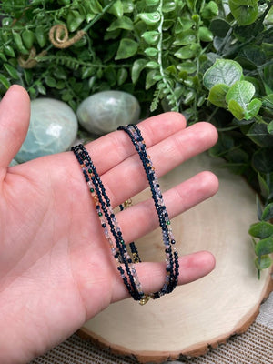 Mixed Crystal Choker Necklace detail view by Copper Ashes