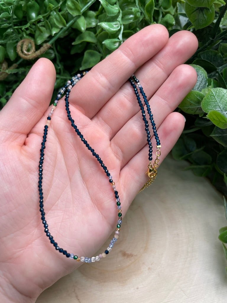 Mixed Crystal Choker Necklace by Copper Ashes