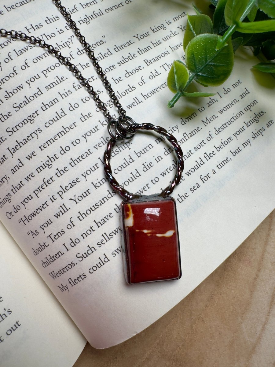 Mookaite Jasper Necklace detail view by Copper Ashes
