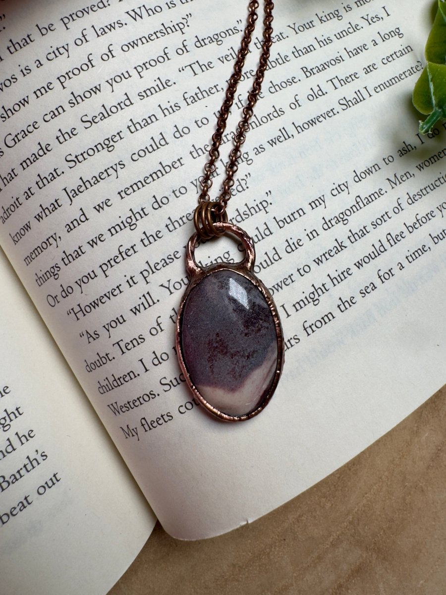 Mookaite Jasper Necklace detail view by Copper Ashes