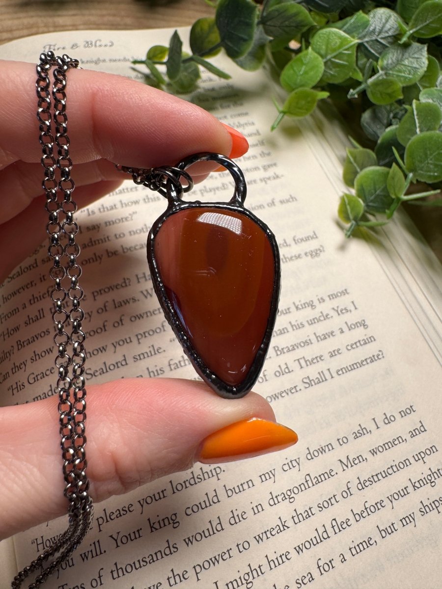 Mookaite Jasper Necklace detail view by Copper Ashes