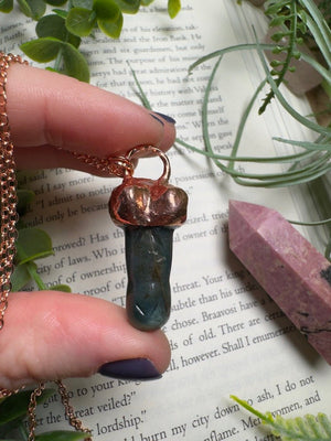 Moss Agate Penis Necklace by Copper Ashes