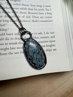 Mother of Pearl Shell Necklace detail view by Copper Ashes