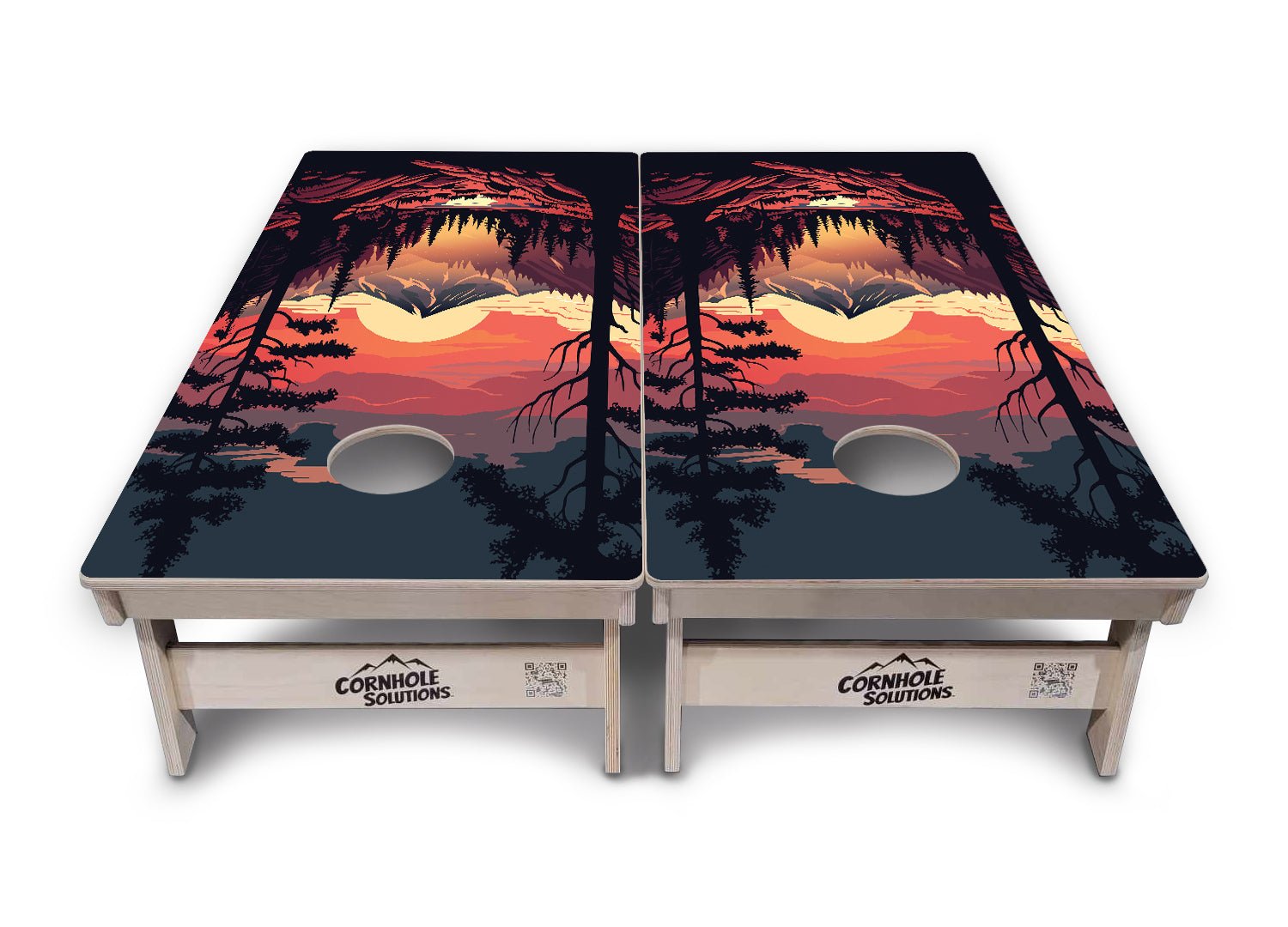 Mountain Sunset - Cornhole Boards - 4 Designs - Tournament Series