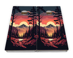 Mountain Sunset - Cornhole Boards - 4 Designs - Tournament Series