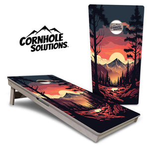 Mountain Sunset - Cornhole Boards - 4 Designs - Tournament Series